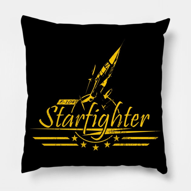 F-104 Starfighter (distressed) Pillow by TCP