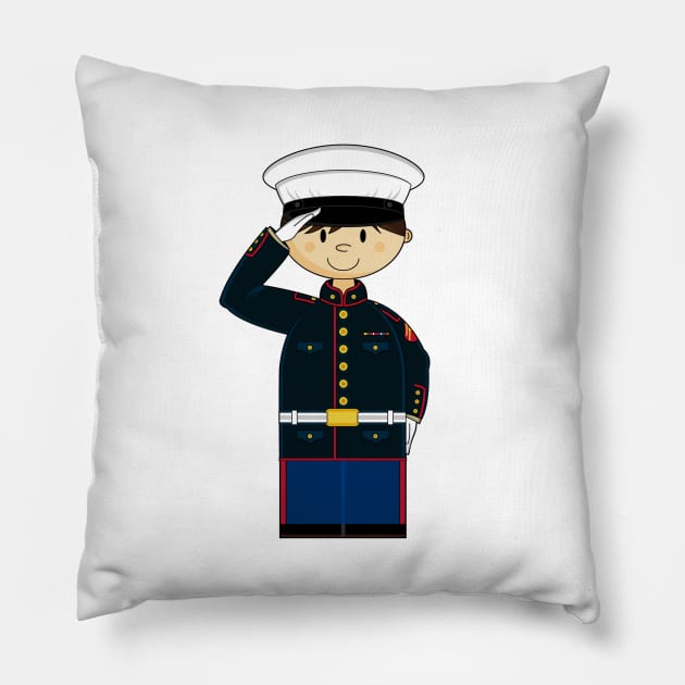American Marine Soldier Pillow by markmurphycreative