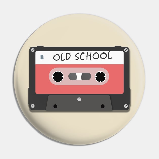 Retro Cassette T-Shirt Pin by happinessinatee