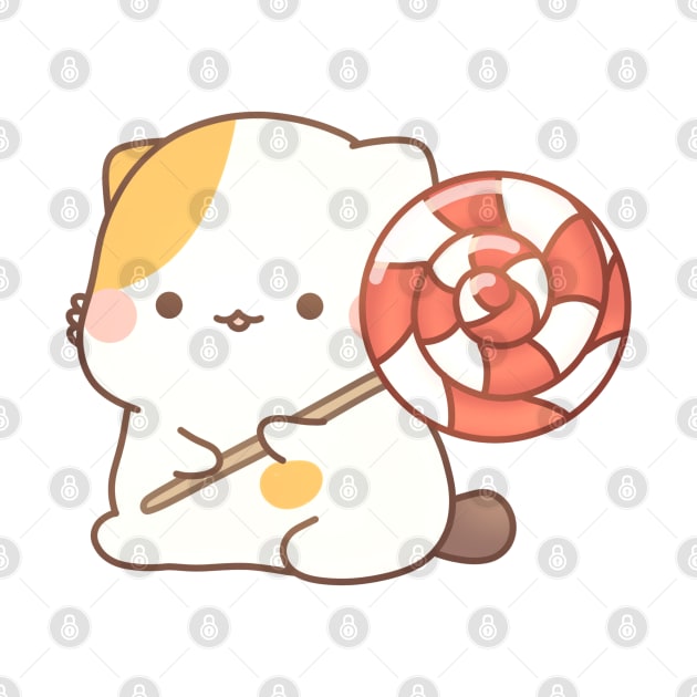 Muffin cat with lollipop candy by @muffin_cat_ig