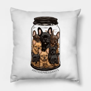 Antidepressants - French Bulldog Puppies Pillow