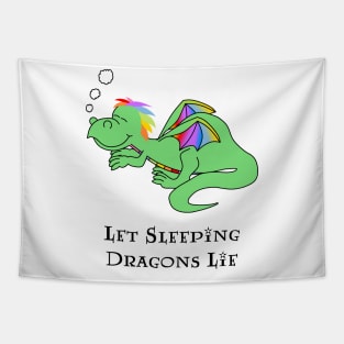 Sleeping Rainbow Dragon Quote Tapestry