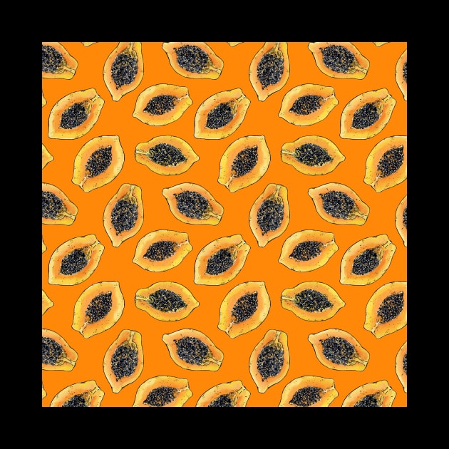 Papaya slices on orange by katerinamk