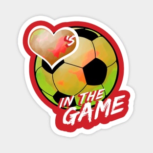 Soccer - Hearts In The Game - Orange Magnet