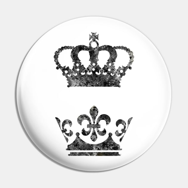 King and Queen Crown Pin by RosaliArt