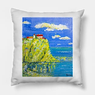 House on the cliff Pillow