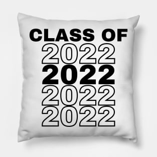 Class Of 2022. Simple Typography Black Graduation 2022 Design. Pillow