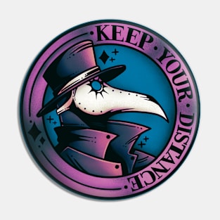 Keep Your Distance – Plague Doctor (Blue) Pin