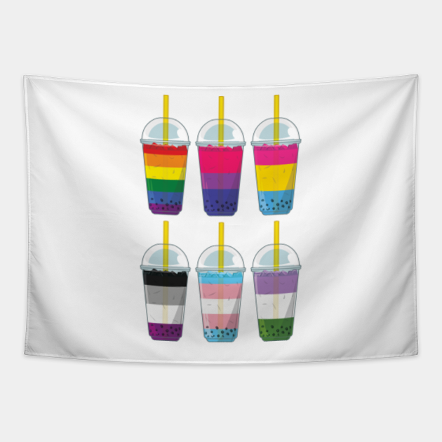 Gay Pride Bubble Tea Lgbt Boba Milk Tea Rainbow Equalitea Gay Bubble Tea Tapestry Teepublic