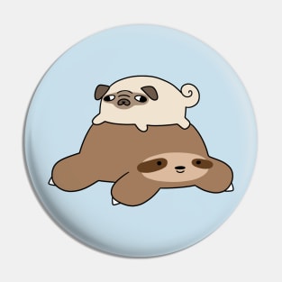 Little Pug and Sloth Pin