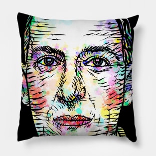 H. P. LOVECRAFT watercolor and ink portrait Pillow