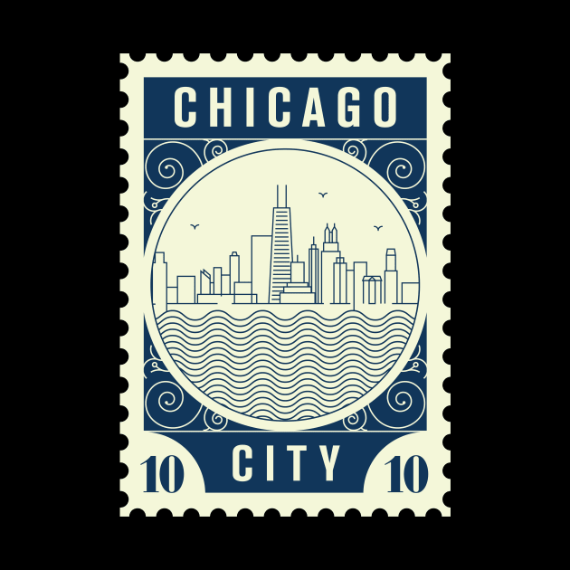 Chicago Stamp Design by kursatunsal