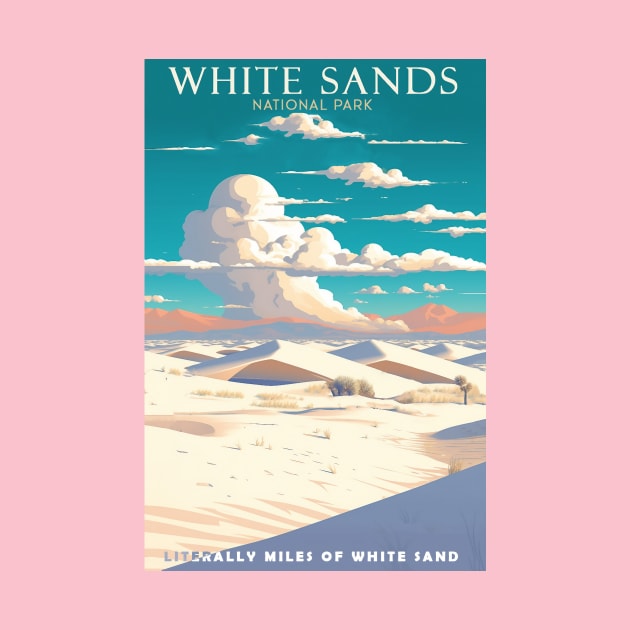White Sands National Park Travel Poster by GreenMary Design