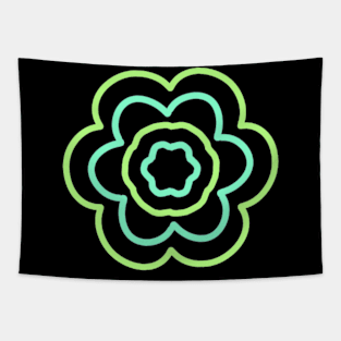 Green and turquoise flower Tapestry