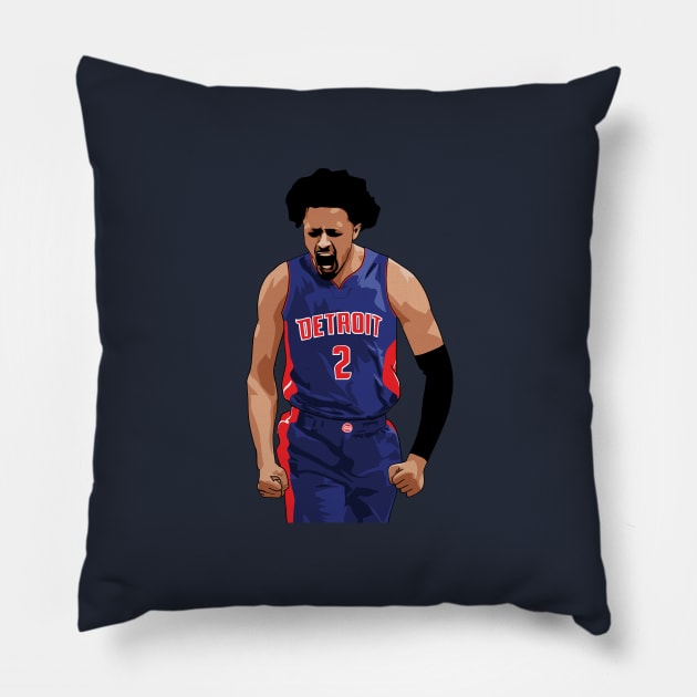 Cade Cunningham Vector Celebration Pillow by qiangdade