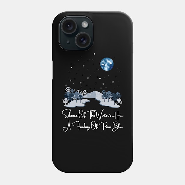 Winter's Silent Bliss: Moonlit Mountains Phone Case by DaShirtXpert