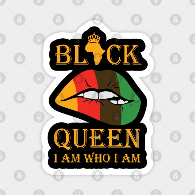 Black Queen, I am who I am Magnet by UrbanLifeApparel