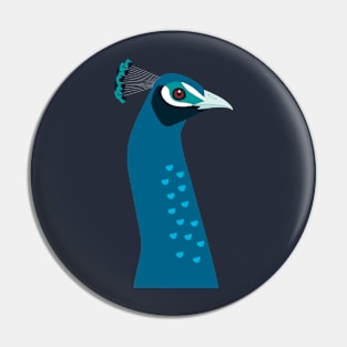 Head of peacock blue Pin