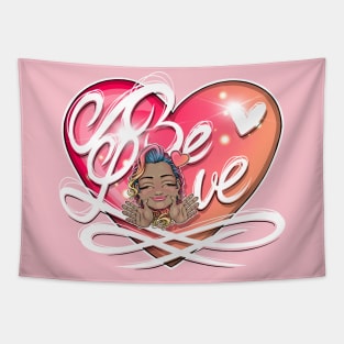 Be Love Reva Prisma Heart Emoji with Reva Prisma Tapestry