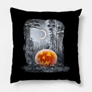 Painterly Halloween Pumpkin Illustration Pillow