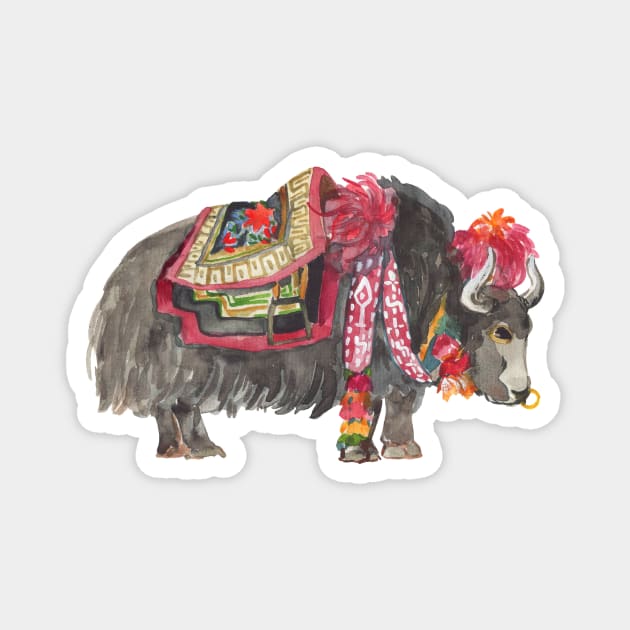 Tibetan black yak Magnet by KaylaPhan