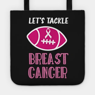 Let's Tackle Breast Cancer Football Pink Awareness Tote