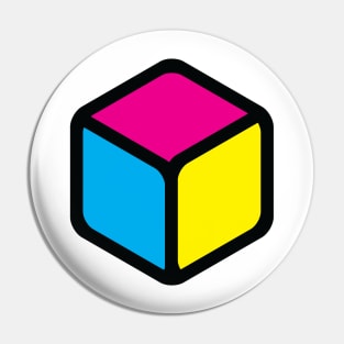 Cube Cyan Magenta Yellow Pin