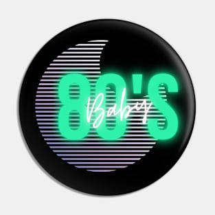 80s baby circle-logo Pin