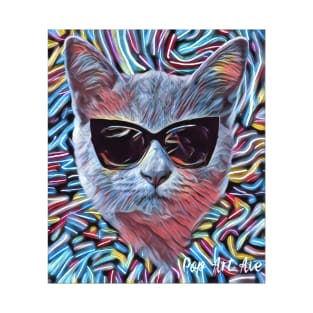 Cool Cat Shades Pop Art Ave T-Shirt