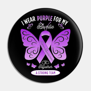 Lupus Auntie Purple Awareness Ribbon Pin