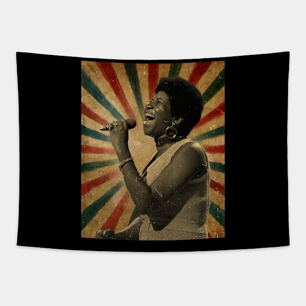 Aretha Franklin Retro Aesthetic Fan Art Tapestry by Janji Joni