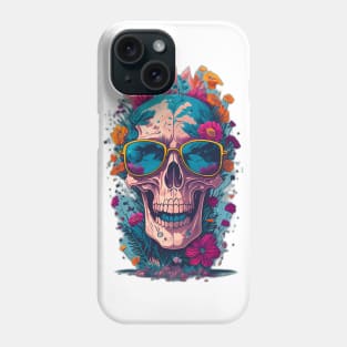 flower skull Phone Case