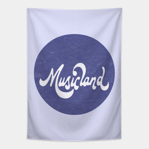 Retro 70s Style Musicland Record Store Logo Tapestry by Turboglyde