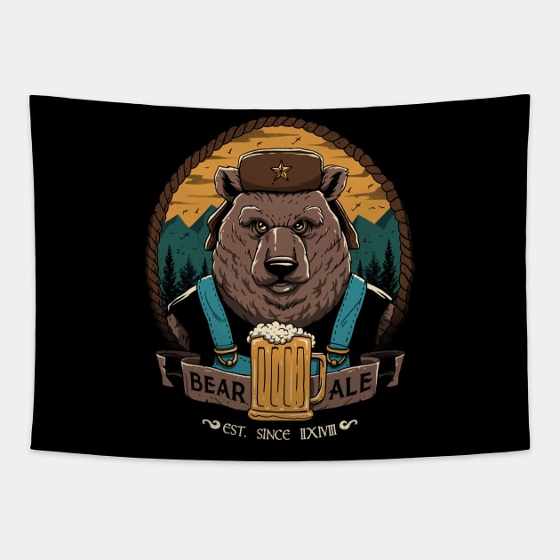 Beer & Bear Tapestry by Vincent Trinidad Art