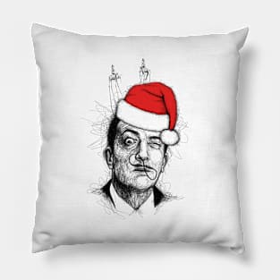 Christmas Salvador Dali. Scribble Art Pillow