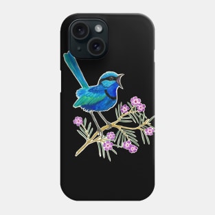 Blue Wren and Geraldton Wax Phone Case