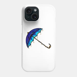 Glittery Blue Umbrella Phone Case