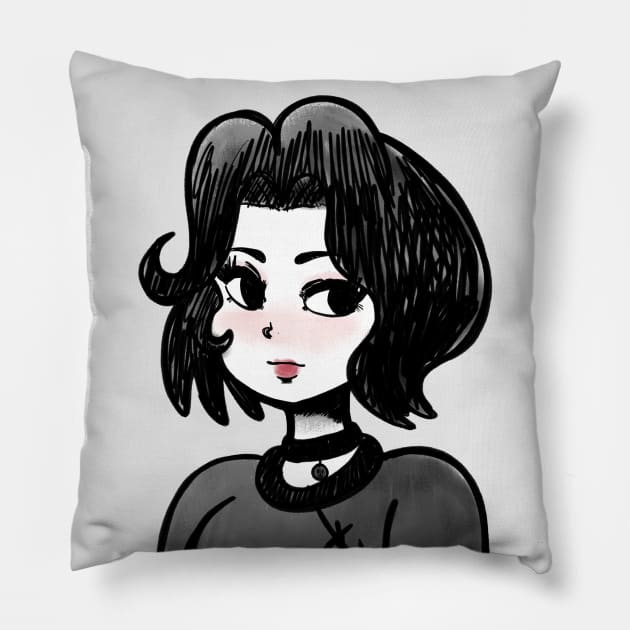 Doomer Girl Pillow by nadanainone