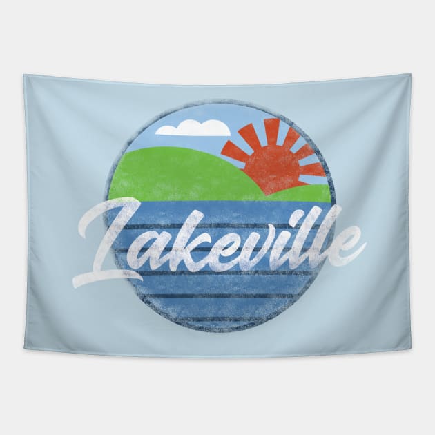 Retro Lakeville Minnesota Distressed T-Shirt Tapestry by lucidghost