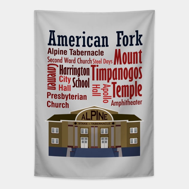 Sights of American Fork, Utah Tapestry by photokapi