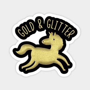 Gold and Glitter Unicorns Magnet