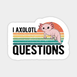 I Axolotl Questions Kids Funny Kawaii axolotl costume T-Shirt Magnet