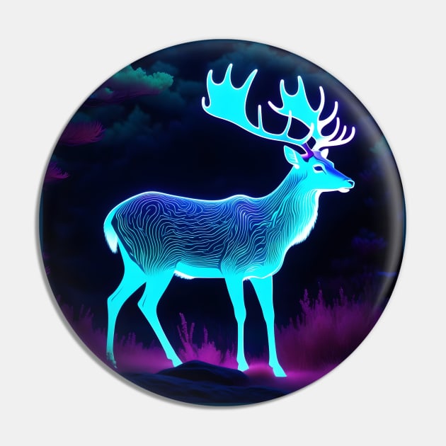 Bioluminescent deer Pin by Spaceboyishere