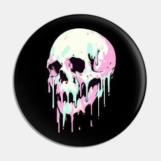 Pastel dripping skull Pin