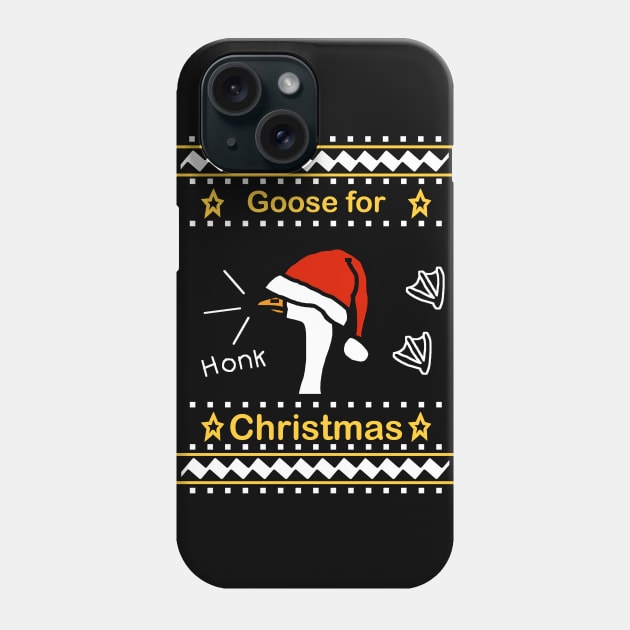 Funny Goose Ugly Christmas Sweater Phone Case by ellenhenryart