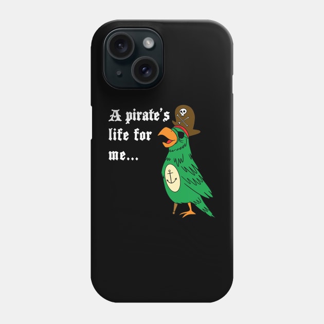 Pirate Parrot with Eye Patch and Wooden Leg Phone Case by FrogAndToadsWorkshop