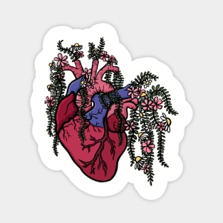 Heart With Flowers and Leaves- Growth in your heart Magnet