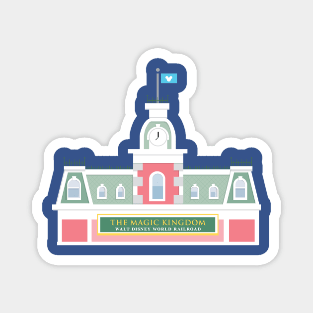 Magic Kingdom Train Station Magnet by ryancano