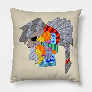 Warrior and Colourful Ornaments Pillow