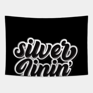 Silver Lining Typography Design Tapestry